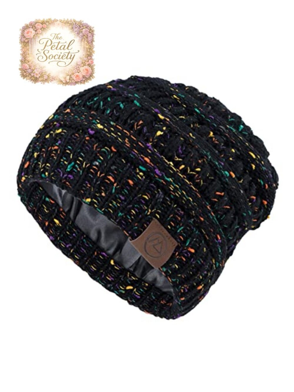 Satin Lined Beanie Anti-Frizz Winter Hat Slouchy Knit